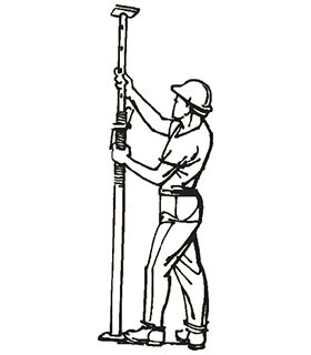 Itinataguyod ang panloob na tubo sa nais na tinatayang taas