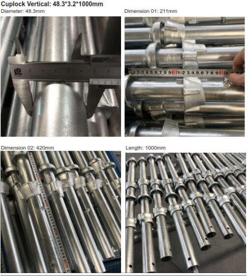 Galvanized Cuplock Scaffolding System Vertical 