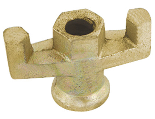 Formwork tie rod, wing nut at water stopper
