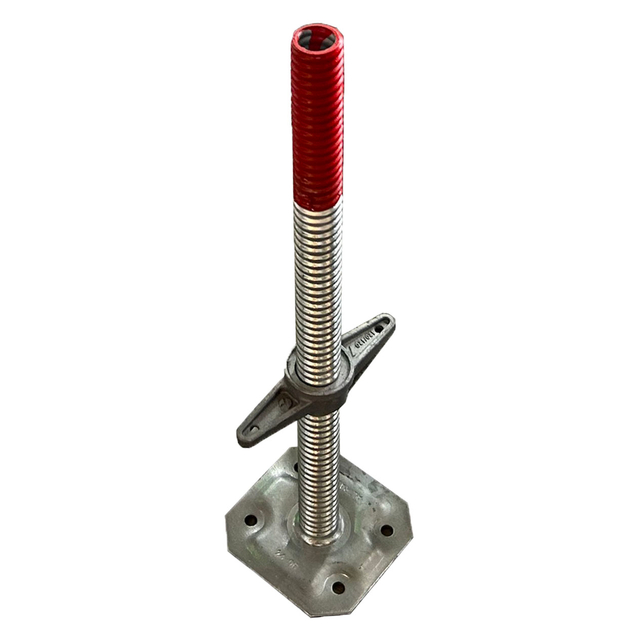 Scaffolding screw base jack na may base plate