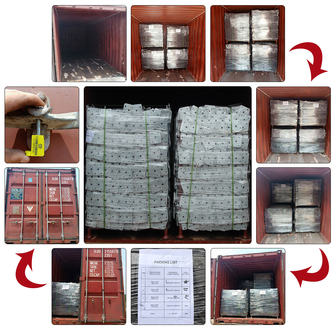 scaffolding jack packing & loading