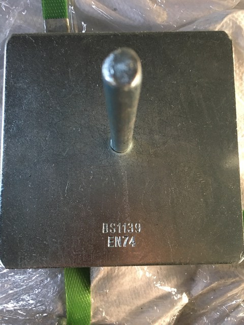 BS1139 EN74 Zinc Plated Scaffolding Round Bar Base Plate