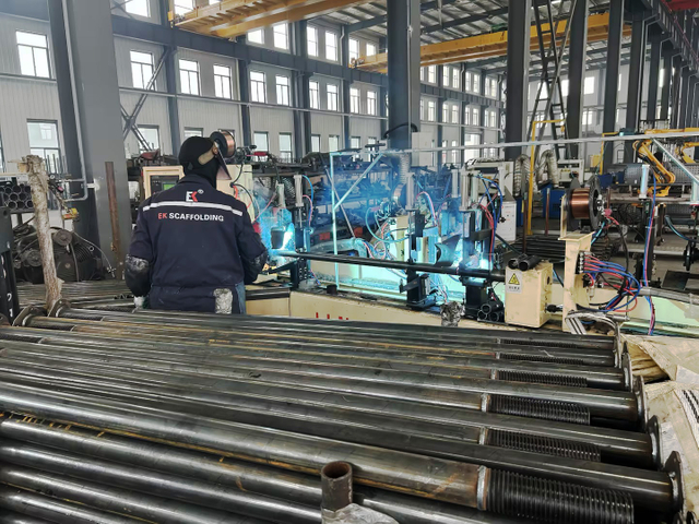 Adjustable shoring post welding