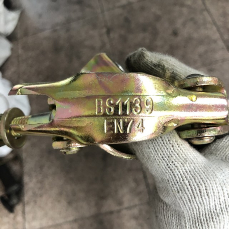 Pinindot ang BS1139 EN74 Scaffolding Golden Galvanized Swivel Coupler