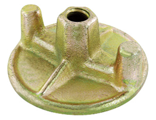Formwork tie rod, wing nut at water stopper