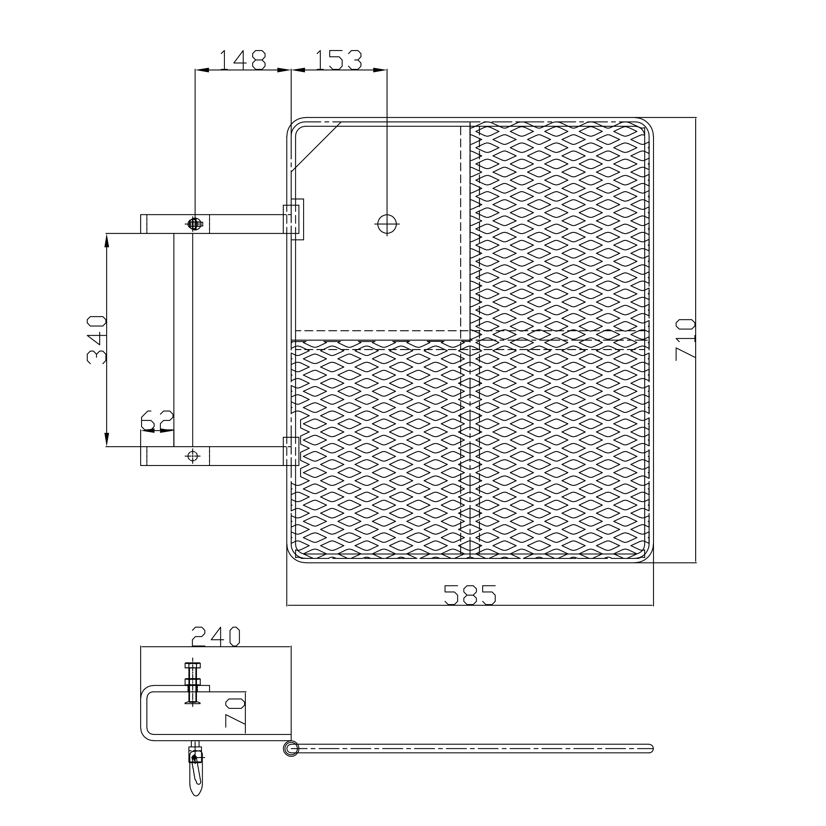 Powder coated scaffolding trap door