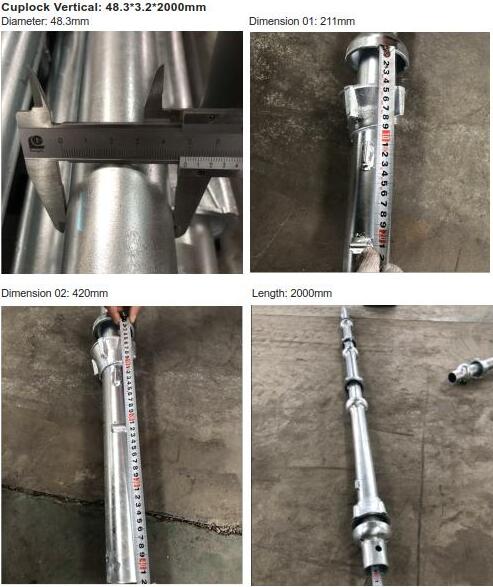 Galvanized Cuplock Scaffolding System Vertical