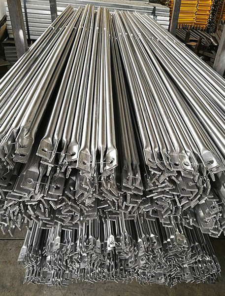 Punch hole scaffolding cross brace