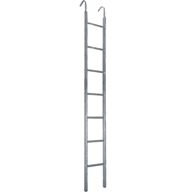 Scaffolding Steel Straight Ladder na may Welded Hook